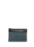 Back View - Click To Enlarge - VENNA - 'Smile' pearl star chain embellished bouclé clutch