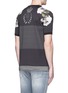 Back View - Click To Enlarge - - - Floral print colourblock stripe T-shirt