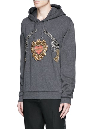 Front View - Click To Enlarge - - - Sacred Heart and Gun embroidery hoodie
