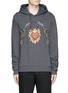 Main View - Click To Enlarge - - - Sacred Heart and Gun embroidery hoodie