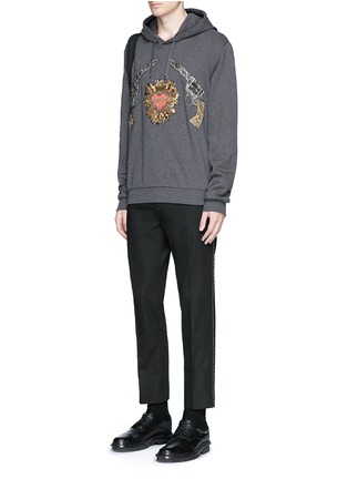 Figure View - Click To Enlarge - - - Sacred Heart and Gun embroidery hoodie