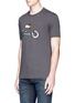 Front View - Click To Enlarge - - - Slim fit patch embellished cotton T-shirt