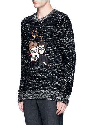 Front View - Click To Enlarge - - - DG FAMILY patch wool sweater