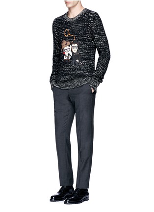 Figure View - Click To Enlarge - - - DG FAMILY patch wool sweater