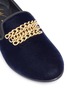 Detail View - Click To Enlarge - 73426 - 'Kevin 15' chain link velvet slip-ons