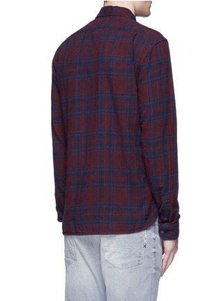 Back View - Click To Enlarge - SCOTCH & SODA - Embroidered check plaid cotton shirt