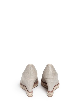 Back View - Click To Enlarge - TORY BURCH - 'Jackie' metallic linen wedge espadrille pumps