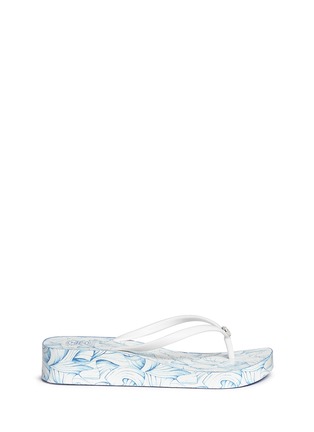 Main View - Click To Enlarge - TORY BURCH - 'Thandie' floral print wedge flip flops