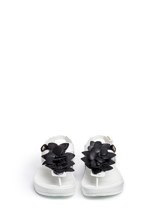Front View - Click To Enlarge - TORY BURCH - 'Blossom' floral appliqué leather thong sandals