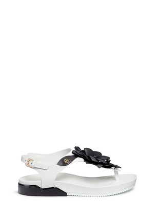 Main View - Click To Enlarge - TORY BURCH - 'Blossom' floral appliqué leather thong sandals