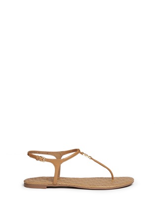 Main View - Click To Enlarge - TORY BURCH - 'Marion' quilted leather T-strap sandals
