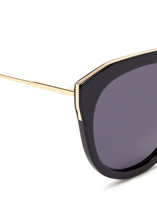 Detail View - Click To Enlarge - STEPHANE + CHRISTIAN - 'Bunker' wire rim angular round acetate sunglasses