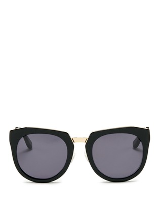 Main View - Click To Enlarge - STEPHANE + CHRISTIAN - 'Bunker' wire rim angular round acetate sunglasses
