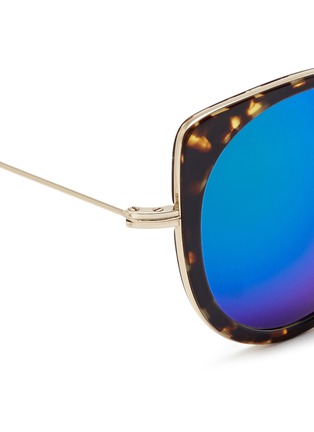 Detail View - Click To Enlarge - STEPHANE + CHRISTIAN - 'Cindy' wire rim tortoiseshell acetate mirror sunglasses