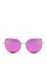 Main View - Click To Enlarge - STEPHANE + CHRISTIAN - 'Cindy' wire rim oversize acetate mirror sunglasses