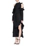 Figure View - Click To Enlarge - PROENZA SCHOULER - Fil coupé cutout cold shoulder ruffle crepe dress