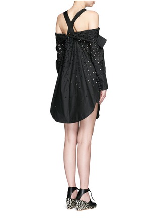 Back View - Click To Enlarge - PROENZA SCHOULER - Floral embroidery cutwork poplin dress