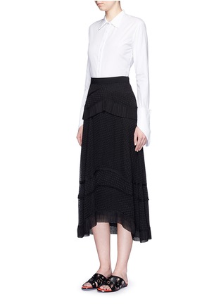 Figure View - Click To Enlarge - PROENZA SCHOULER - Ruffle fil coupé midi skirt