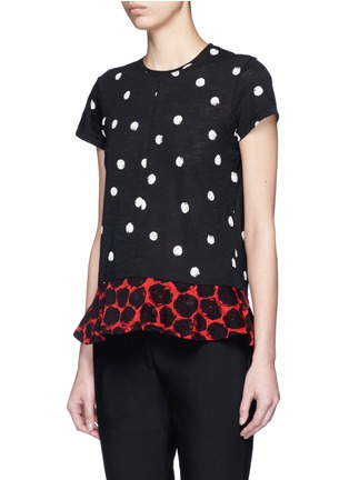 Front View - Click To Enlarge - PROENZA SCHOULER - Dot print tissue jersey T-shirt
