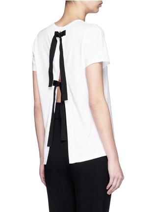 Back View - Click To Enlarge - PROENZA SCHOULER - Back tie cotton T-shirt