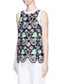Front View - Click To Enlarge - EMILIO PUCCI - Seashell print cutout hem sleeveless top