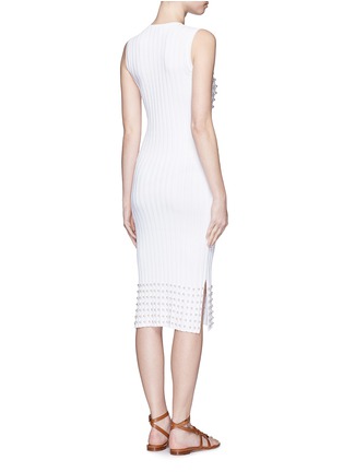 Back View - Click To Enlarge - EMILIO PUCCI - Faux pearl trim rib knit dress