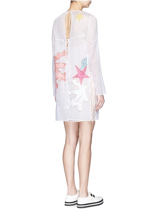 Back View - Click To Enlarge - EMILIO PUCCI - Seashell embroidery organza dress