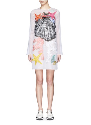 Main View - Click To Enlarge - EMILIO PUCCI - Seashell embroidery organza dress