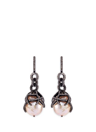 Main View - Click To Enlarge - AISHWARYA - Diamond pearl gold alloy drop earrings