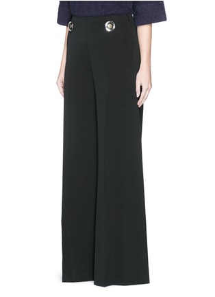 Front View - Click To Enlarge - STELLA MCCARTNEY - Metal button wide leg wool pants