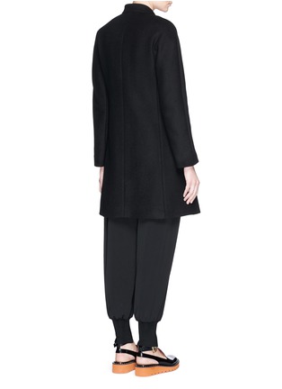 Back View - Click To Enlarge - STELLA MCCARTNEY - Stand collar wool Melton coat