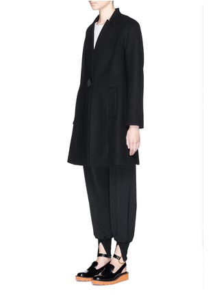 Front View - Click To Enlarge - STELLA MCCARTNEY - Stand collar wool Melton coat