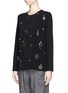 Front View - Click To Enlarge - STELLA MCCARTNEY - Strass metal embellishment stretch cady top