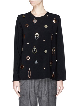 Main View - Click To Enlarge - STELLA MCCARTNEY - Strass metal embellishment stretch cady top