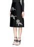 Front View - Click To Enlarge - STELLA MCCARTNEY - Tiger embroidery duchesse A-line skirt