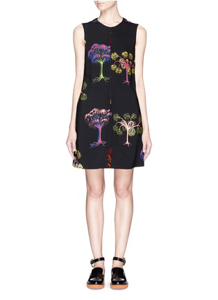 Main View - Click To Enlarge - STELLA MCCARTNEY - Psychedelic tree print pleat front dress