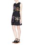 Figure View - Click To Enlarge - STELLA MCCARTNEY - Psychedelic tree print pleat front dress