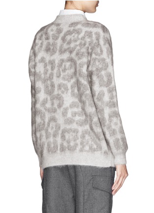 Back View - Click To Enlarge - STELLA MCCARTNEY - Leopard sustainable mohair-wool oversized cardigan
