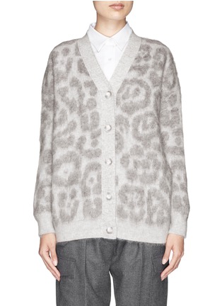 Main View - Click To Enlarge - STELLA MCCARTNEY - Leopard sustainable mohair-wool oversized cardigan