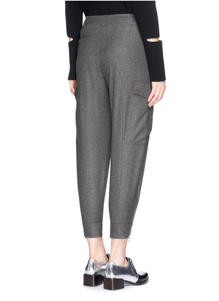 Back View - Click To Enlarge - STELLA MCCARTNEY - Drop crotch wool cropped cargo pants