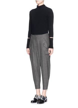 Figure View - Click To Enlarge - STELLA MCCARTNEY - Drop crotch wool cropped cargo pants