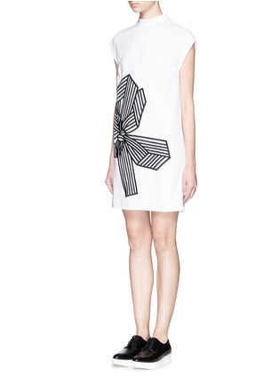 Front View - Click To Enlarge - STELLA MCCARTNEY - 'Deborah' bow embroidery cady dress
