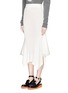 Front View - Click To Enlarge - STELLA MCCARTNEY - Flounce asymmetric hem knit midi skirt