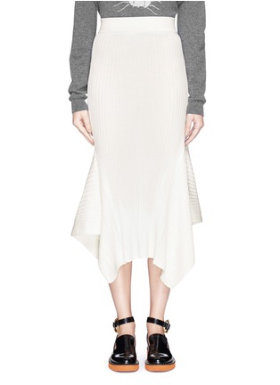 Main View - Click To Enlarge - STELLA MCCARTNEY - Flounce asymmetric hem knit midi skirt