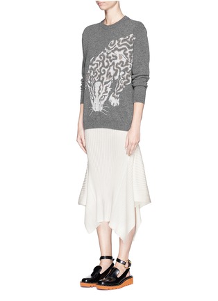 Figure View - Click To Enlarge - STELLA MCCARTNEY - Flounce asymmetric hem knit midi skirt