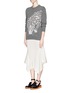 Figure View - Click To Enlarge - STELLA MCCARTNEY - Flounce asymmetric hem knit midi skirt