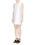 Figure View - Click To Enlarge - STELLA MCCARTNEY - Tiger embroidery Duchess satin dress