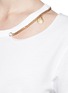 Detail View - Click To Enlarge - STELLA MCCARTNEY - 'Falabella' chain cutout neck organic cotton T-shirt