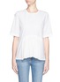 Main View - Click To Enlarge - STELLA MCCARTNEY - Ruffle front cotton poplin top