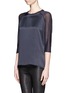 Front View - Click To Enlarge - VINCE - Silk front T-shirt